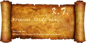 Krucsai Titánia névjegykártya